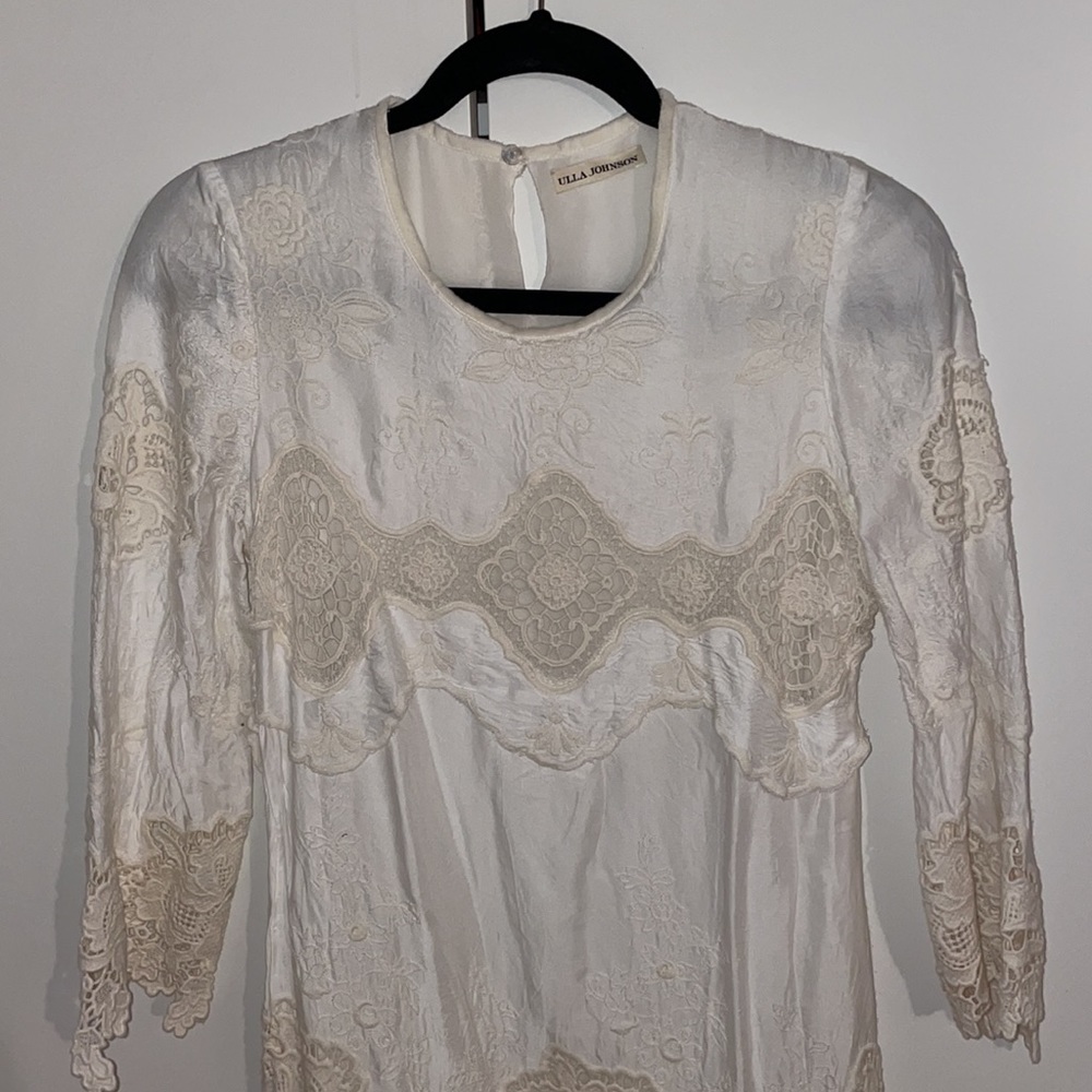 ❤️ Ulla Johnson embroidered silk dress ivory - Picture 3 of 8